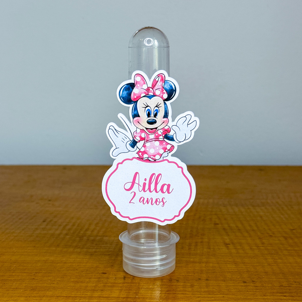 Apliques para Tubetes MINNIE / Tags com Nome / Personalizados para Lembrancinhas de Aniversário Infantil