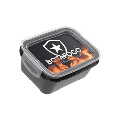 Pote Marmita Hermética Futebol Time Bota Fogo Divisória Travas Lanche Alimentos Micro ondas Freezer 850 ml Plasútil