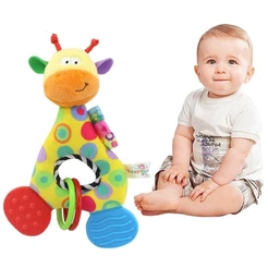 Brinquedo Bebê Pelúcia Girafinha Chocalho C/Sino