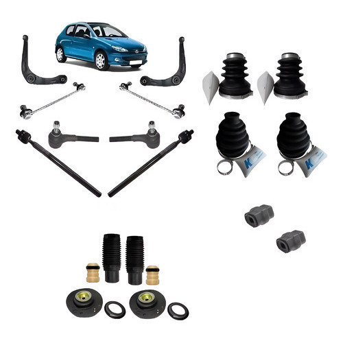 Kit Bandeja Bieleta + Terminal Axial Coifa Peugeot 206/207