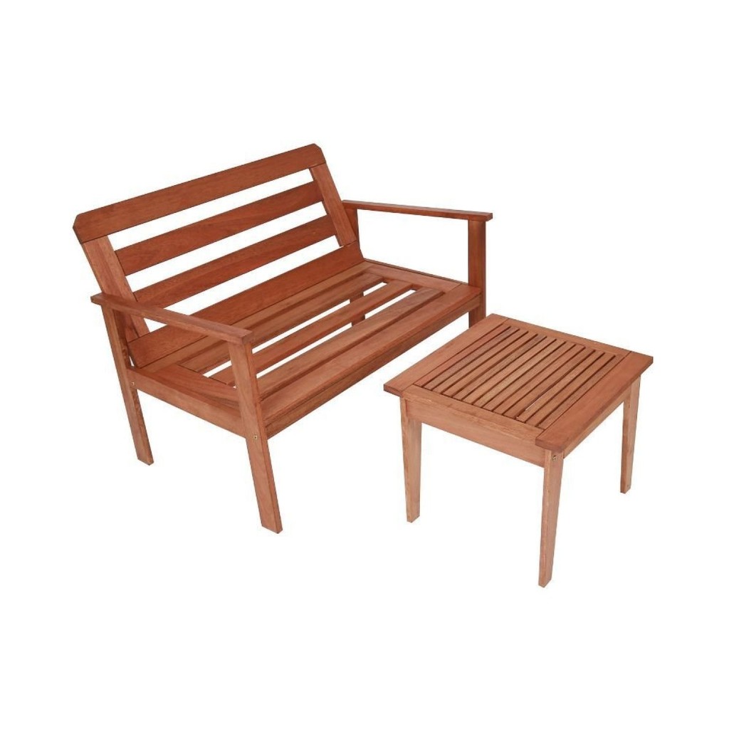 Conjunto Sofá e Mesa de Centro Madeira Maciça em Oferta na Shopee