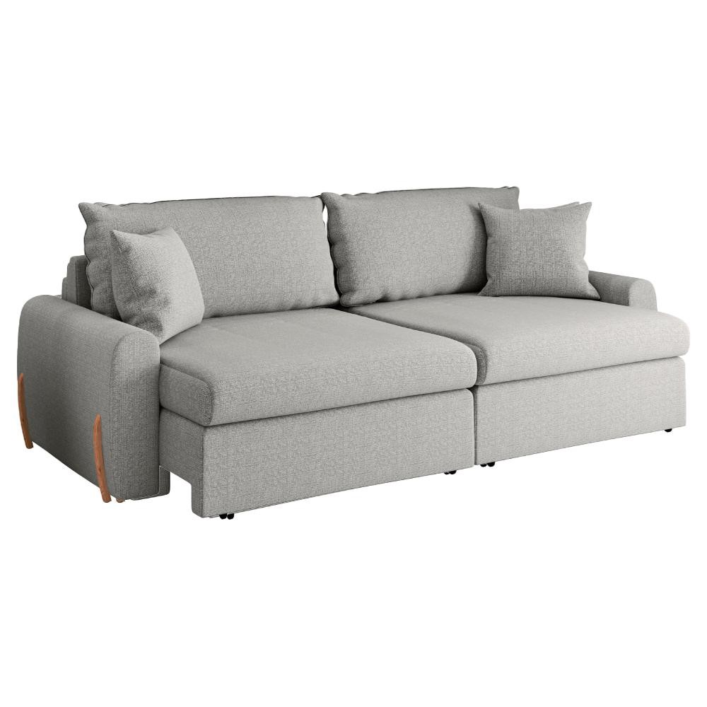 Sofá Cama Retrátil 4 Lugares 2,36m com Almofadas Linho Baltik em Oferta na Shopee