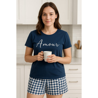 Pijama Poliviscose Fem Curto Conforto  Leveza Casal Xadrez em Oferta na Shopee