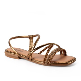 Sandália Mississipi Rasteira Metalizada Feminina J0661 em Oferta na Shopee