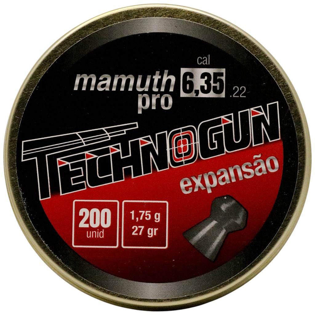 Chumbinho Technogun Mamuth Pro Expansão 6.35mm (.25) - 200un em Oferta na Shopee