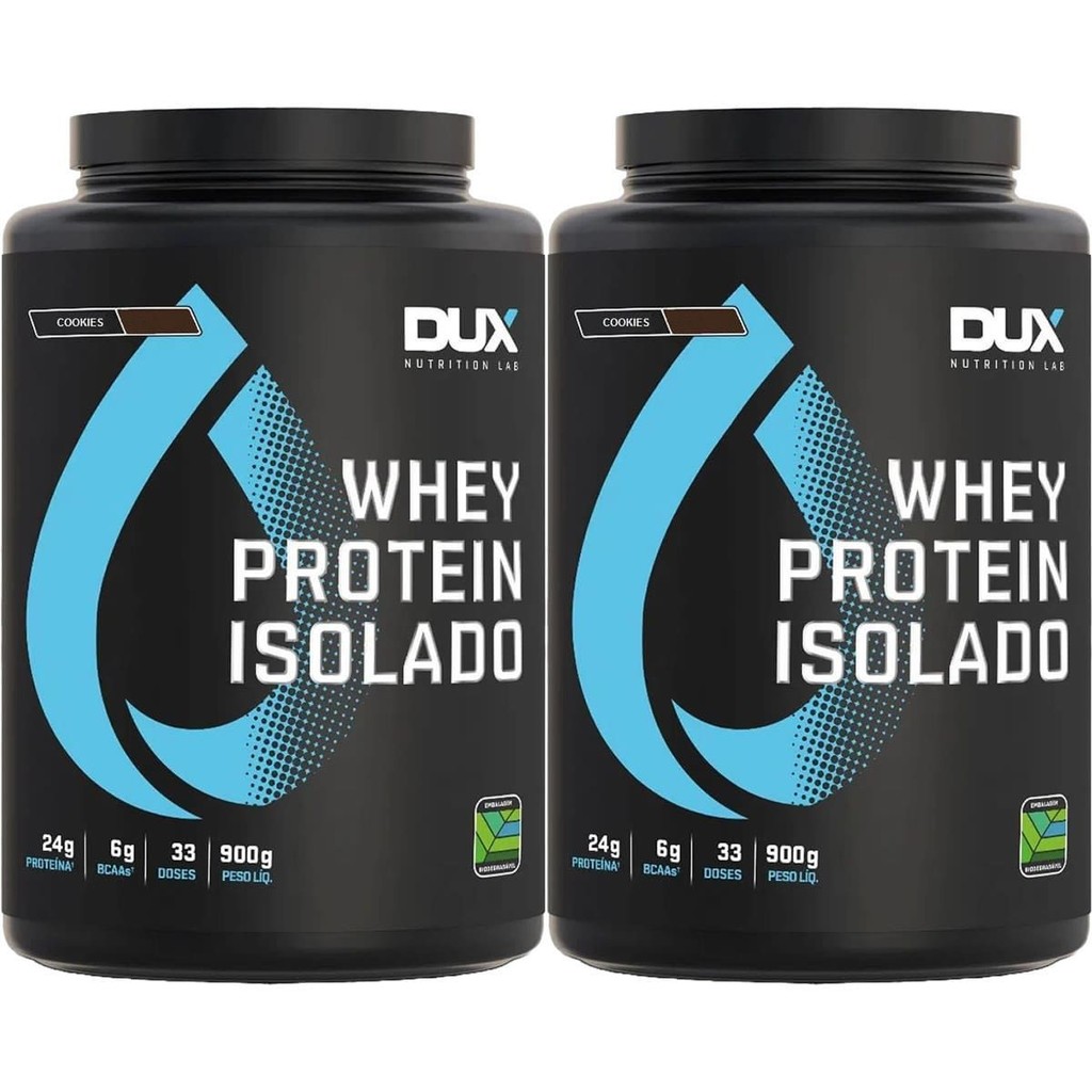 Kit 2X Whey Protein Isolado - 900g Cookies - Dux Nutrition