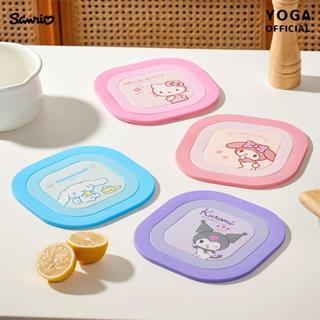 Genuíno Sanrio Hello kitty melodia Kuromi Silicone almofada de isolamento térmico bonito Anti-escaldante pote esteira Pl