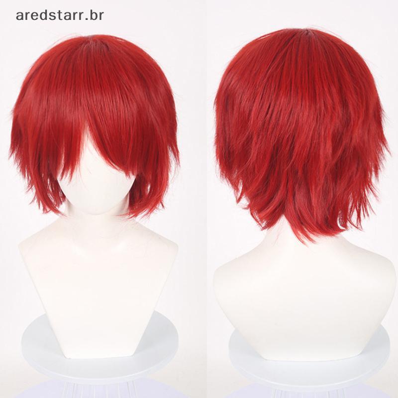 AREDS Universal Sintético Colorido Curto Natural Cosplay Perucas Masculino Cabelo Festa Penteado Extensões De