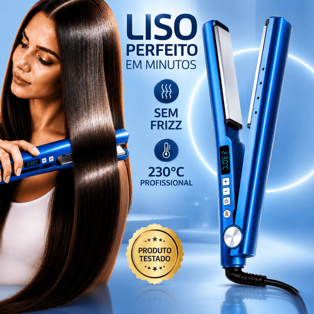 Chapinha Titanium 450F Bivolt Prancha Alisamento Rápido Controle Temperatura Sem Frizz Cabelo Liso Macio