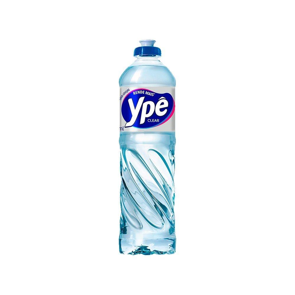 Detergente Líquido Ypê Lava Louças Clear 500ml Embalagem com 24 Unidades