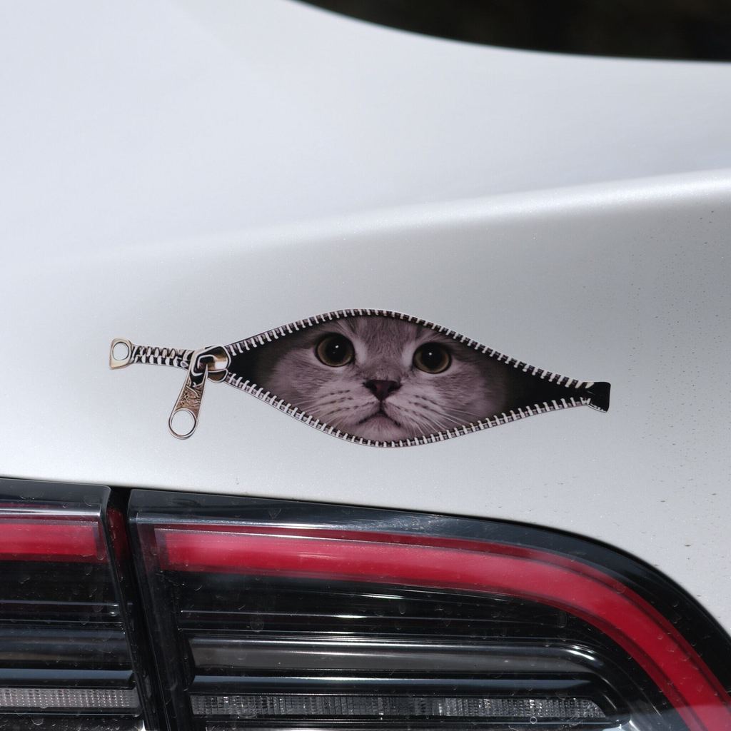 Zíper gato cão dourado gradiente Teddy siamês borda Shiba Inu bonito criativo único animal de estimação decoração do car