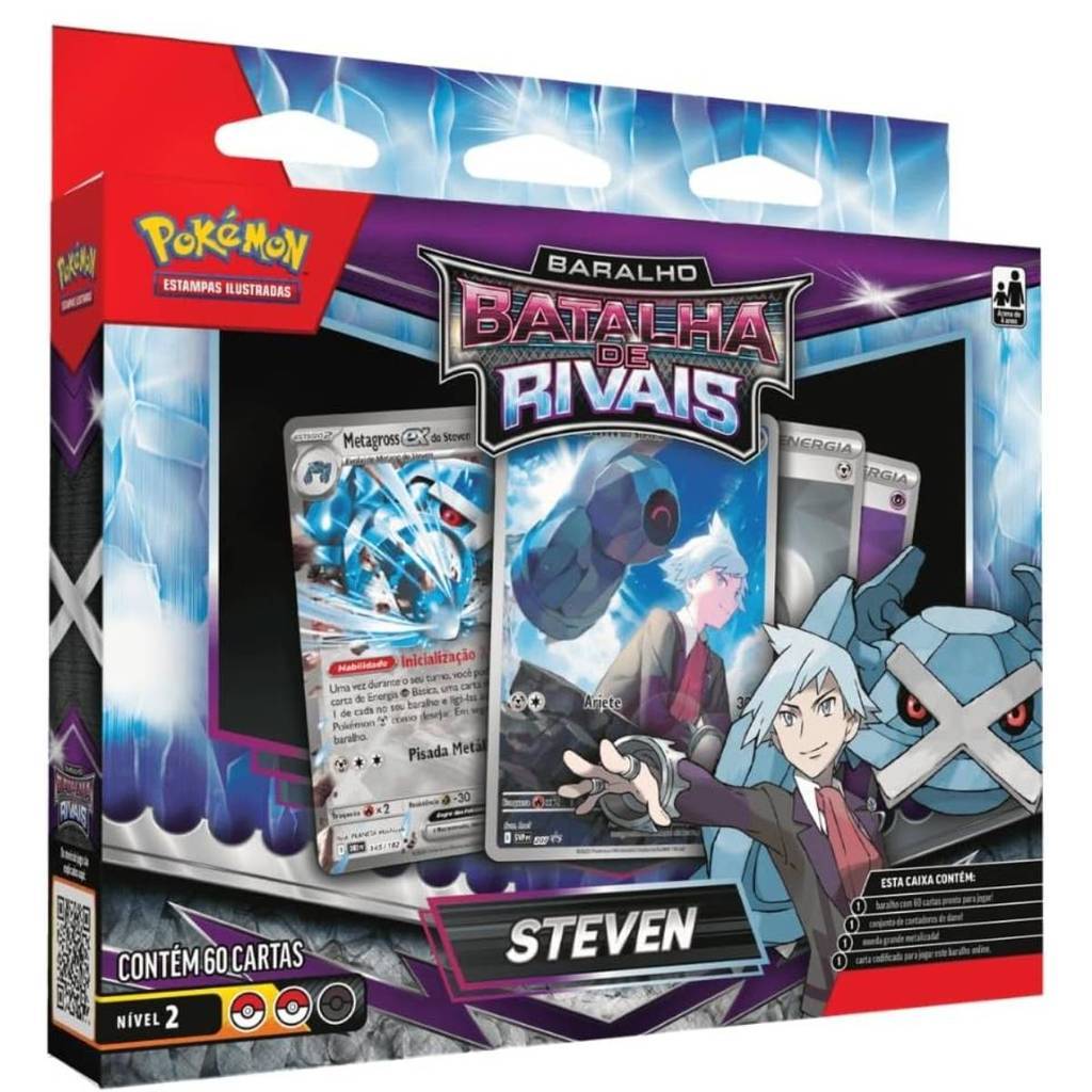 60 Cartas Deck Pokémon TCG Steven Batalha Rivais - Pokémon