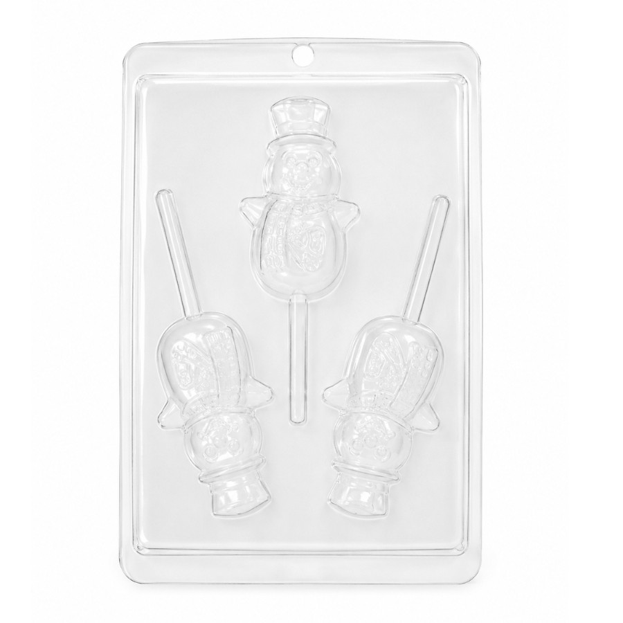 Forma de Acetato Simples - Pirulito Boneco de Neve - Ref. 650 - Crystal Rizzo Confeitaria