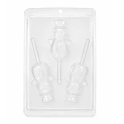 Forma de Acetato Simples - Pirulito Boneco de Neve - Ref. 650 - Crystal Rizzo Confeitaria