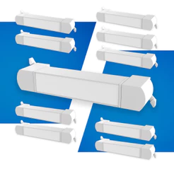 Kit 3 ou 10 Luminárias Spot Led Linear Difusa Para Trilho Eletrificado 10w 21cm 2700k/4000k/6500k Branco Seed