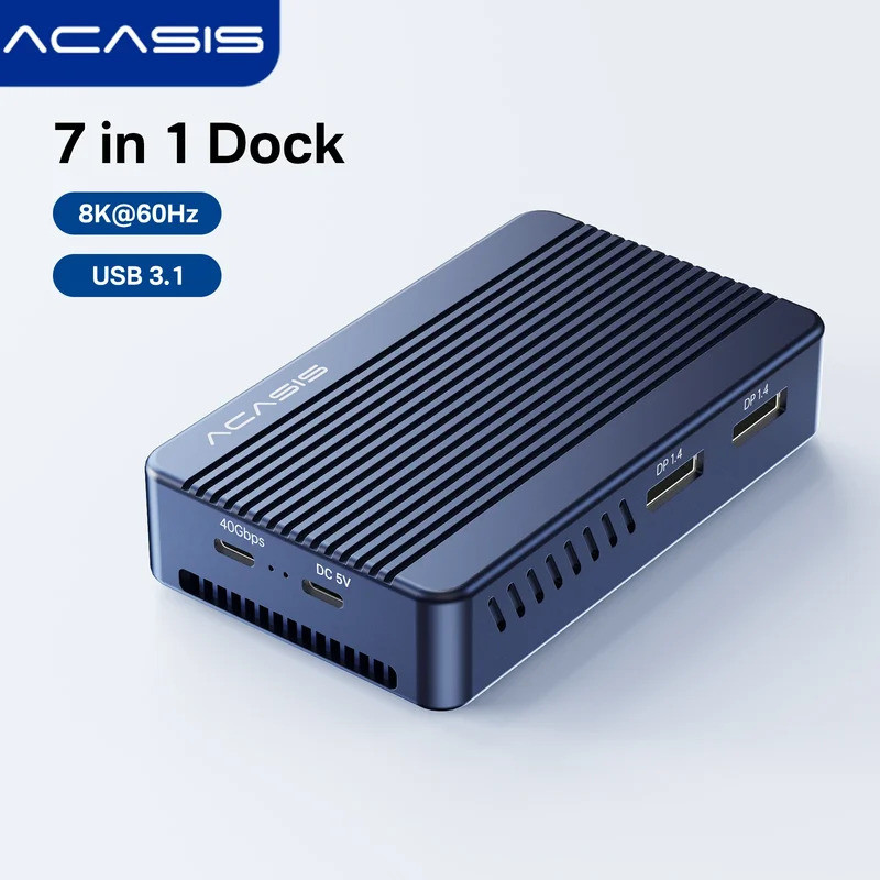Acasis 40Gbps USB 4 SSD Case E Docking Station 8K 60HZ Caso De Alta Definição DP1.4 Para Macbook Pro