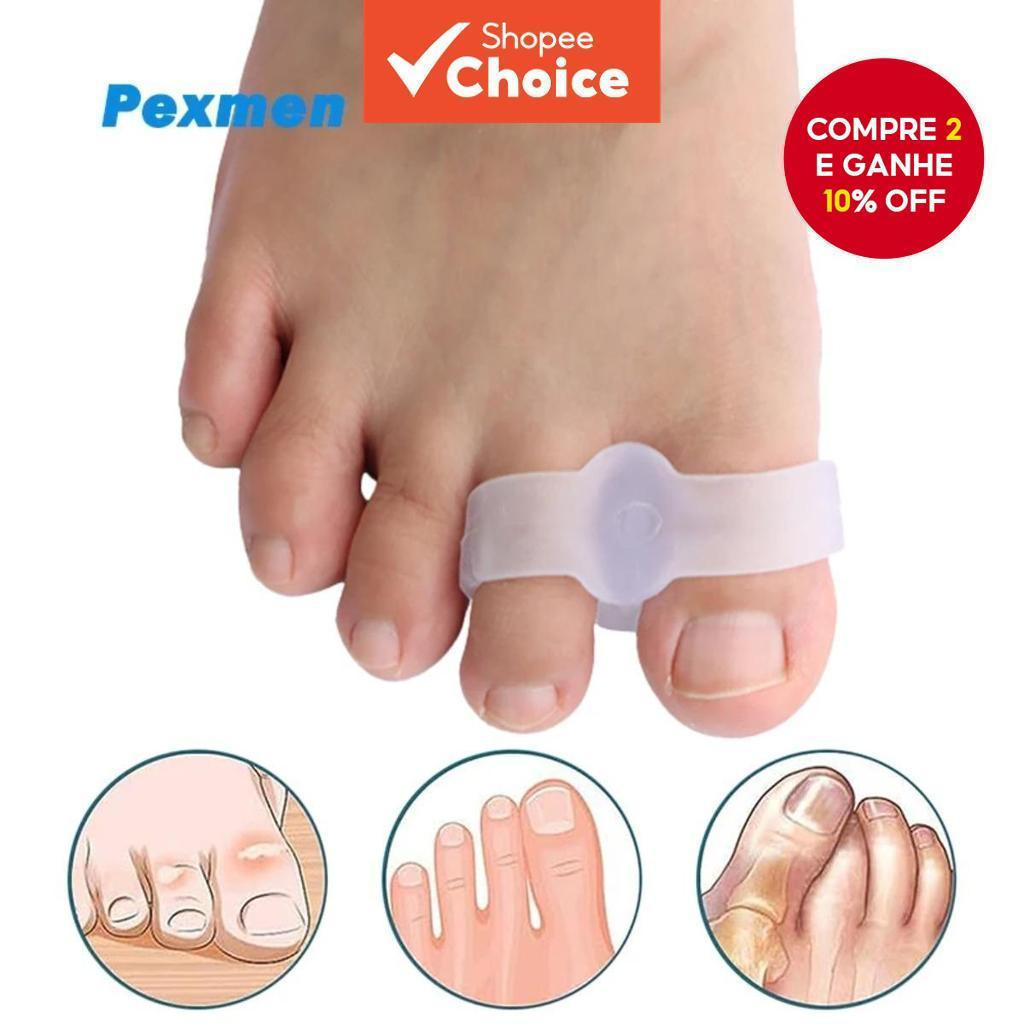Separador de Dedos Corretor de Joanete Pexman 2/4 Peças com 2 Alças Separador de Dedo Grande Adequado para Joanetes DVP5