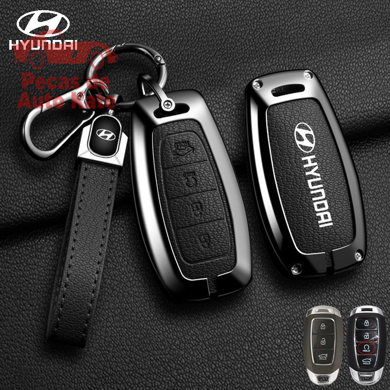 Capa Inteligente para Chave de Carro com Protetor de Botão e Corrente para Hyundai Accent Kona Local Elantra ZDC4 LI6U
