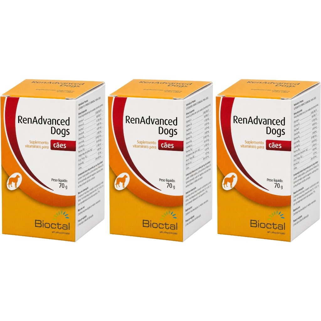 Renadvanced Dogs 70g - Bioctal - 3 Unidades