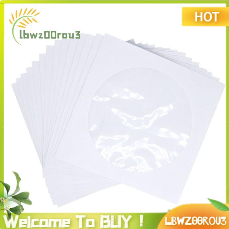 Mangas De CD DVD , Suporte De Envelope De Papel De Mídia De Com Aba Fechada De Janela Transparente Branca , Pacote 100
