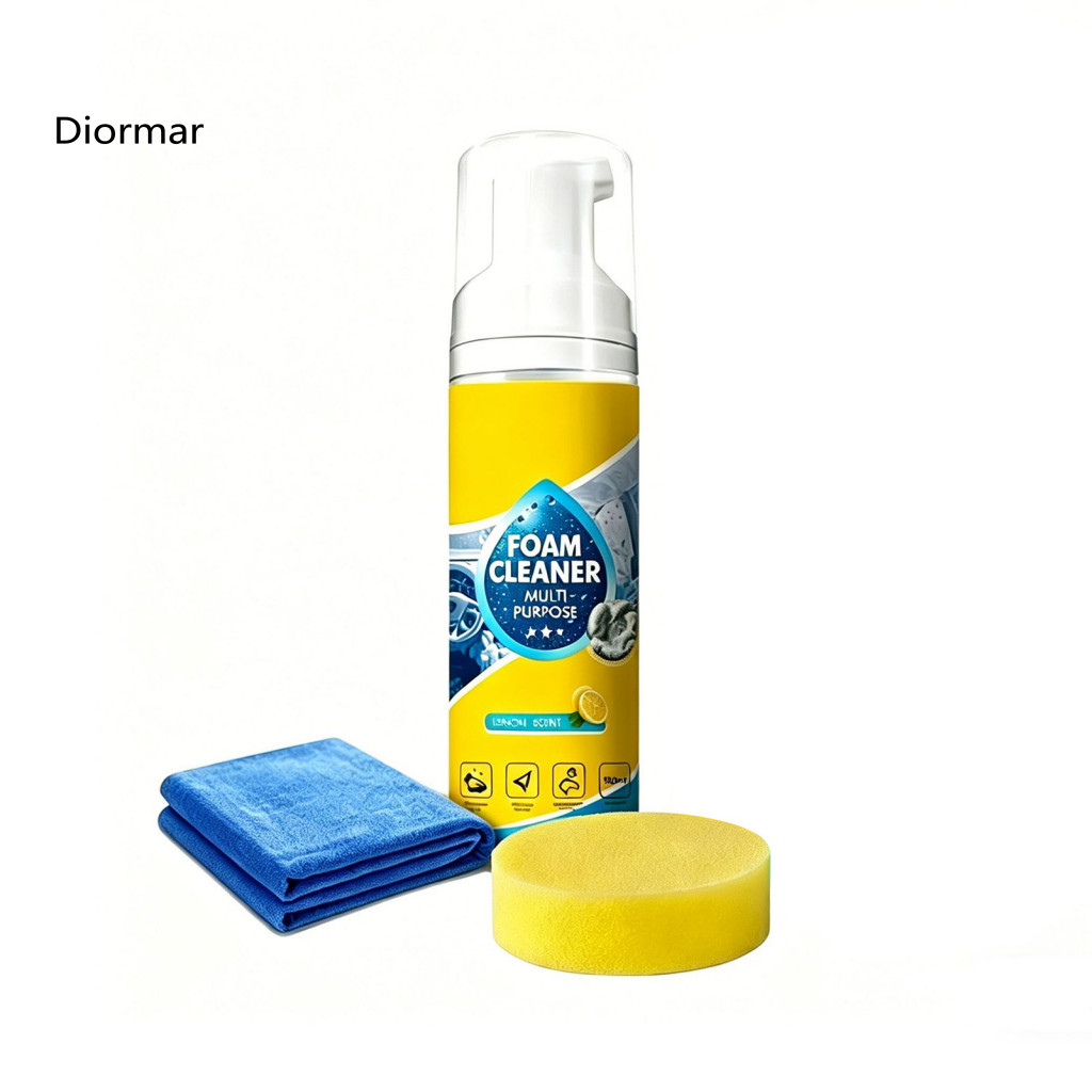 Leather Safe Cleaner Quick Clean Foam Spray Multifunctional Rinse-free with Sponge Towel – Car Kitchen Grease Bathroom