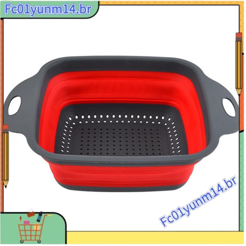 Coador Cesta De Drenagem Silicone Dobrável Frutas Vegetais Lavagem Escorredor Cozinha Armazenamento Prato Ferramenta Gra