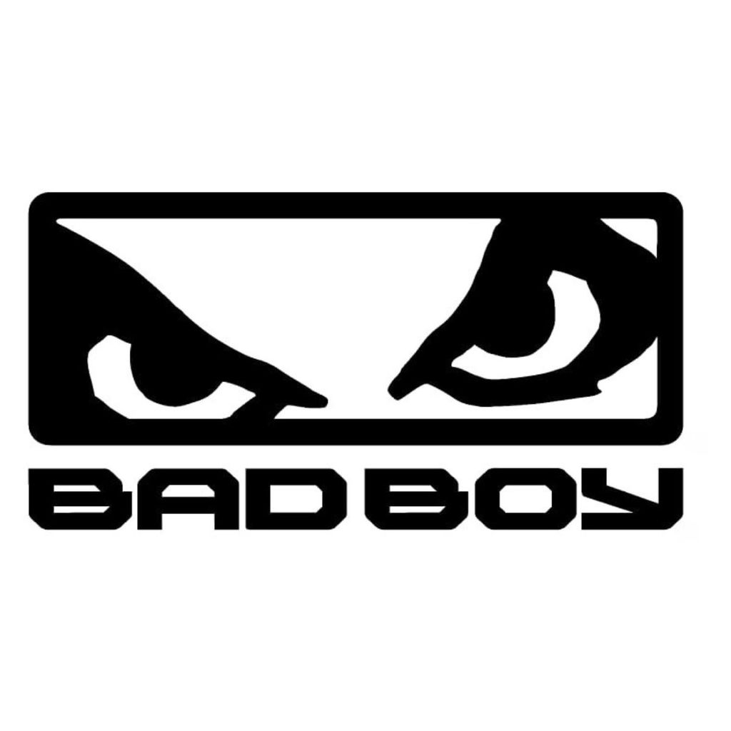 Adesivo Vinil Bad Boy Fundo Branco Logo Preta ou Vermelha  20x10cm para Carro Moto - Resistente Sol e Chuva