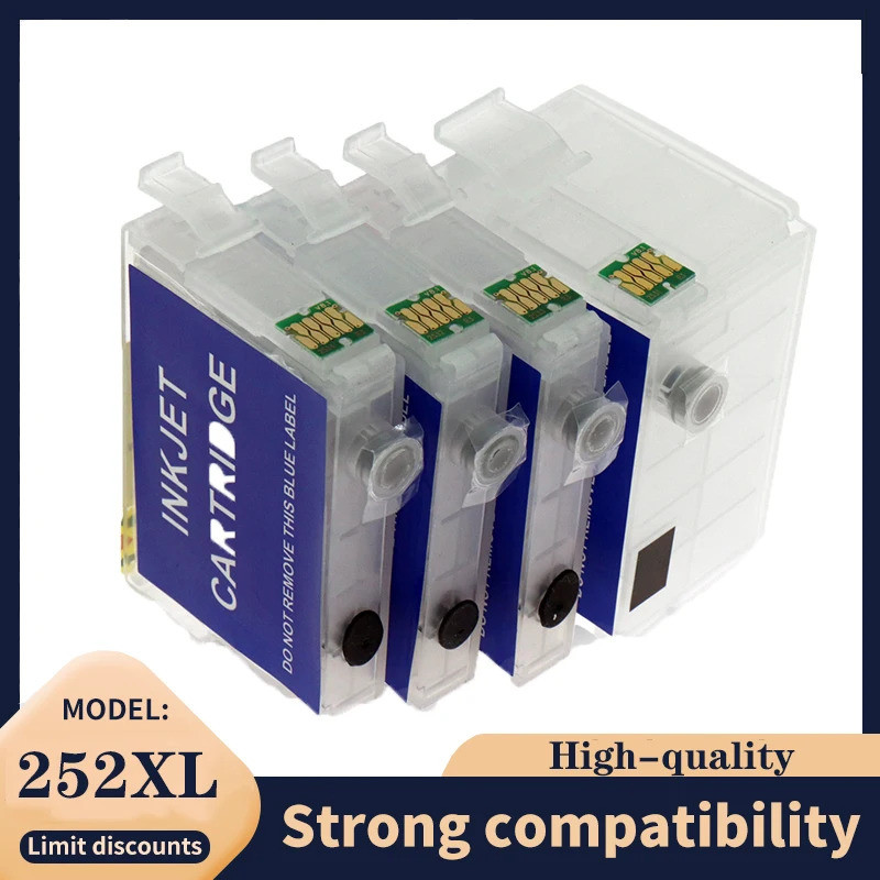 Cartucho de Tinta Recarregável Epson 252xl 252 com Chip ARC T2521 T252 T2521XL para impressoras Epson WF-3620 WF-3640 WF