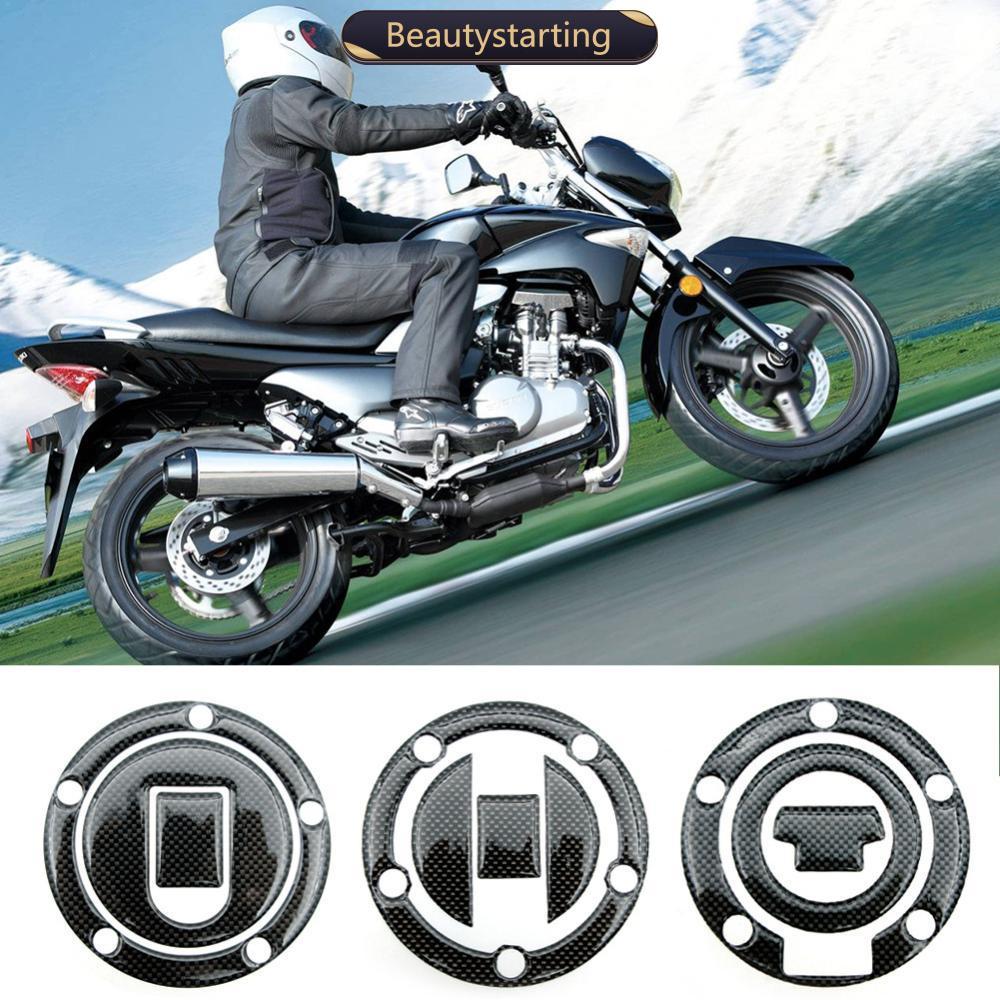 BEAUTYSTARTING 1Pc Motocicleta Fibra De Carbono Tampa De Óleo De Gás Combustível Almofada De Tanque Protetor Adesivo H8J