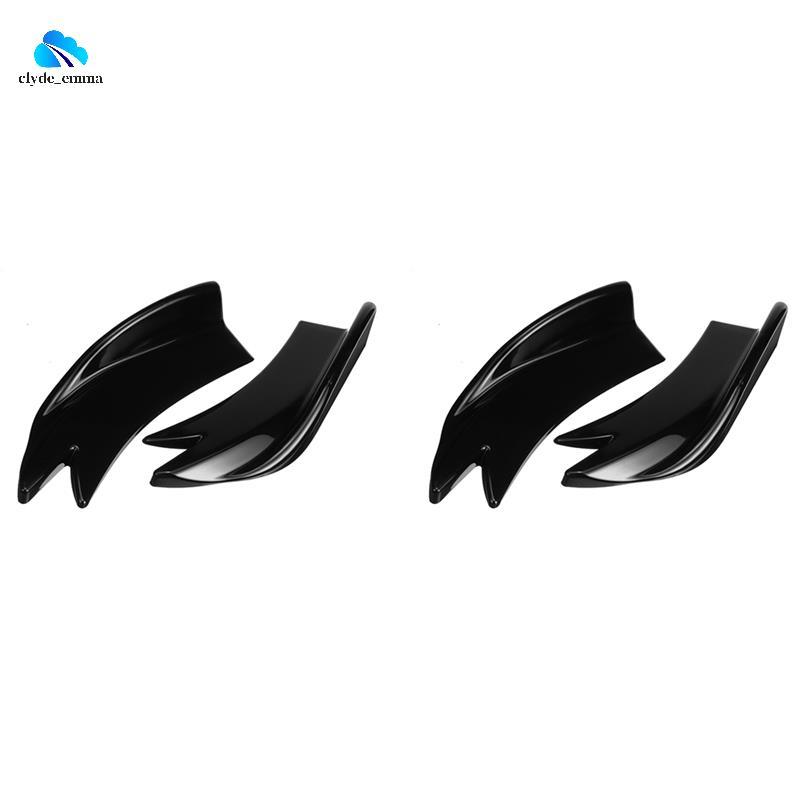 4x27cm Carro Amortecedor Traseiro Spoiler Canards Barbatanas Anti-Acidente Difusor Lábio Envoltório Ângulo Divisor Prote