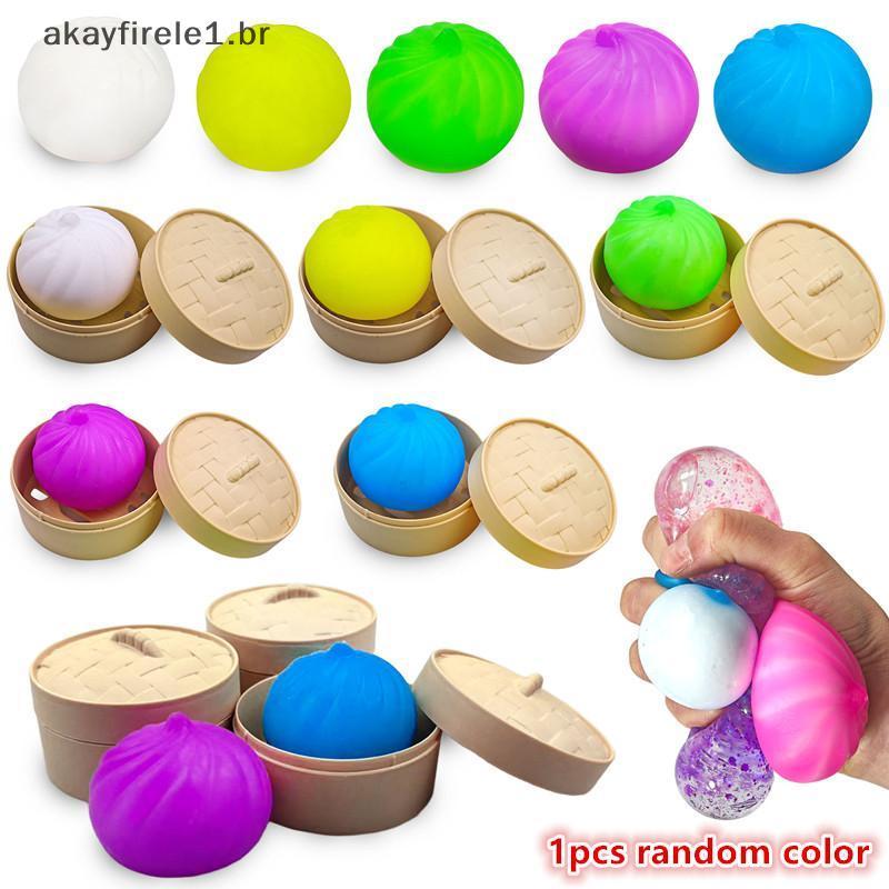 akayfirele1 Squishy Steamed Dumpling Bun Toy Para Alívio Do Estresse Ansiedade Mão Squeeze Anti Fidget Soft Rising Play 