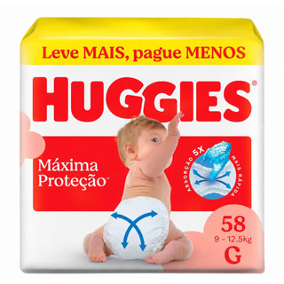 Fralda Descartavel Huggies Maxima Proteção G 58 Unidades 9 - 12,5kg
