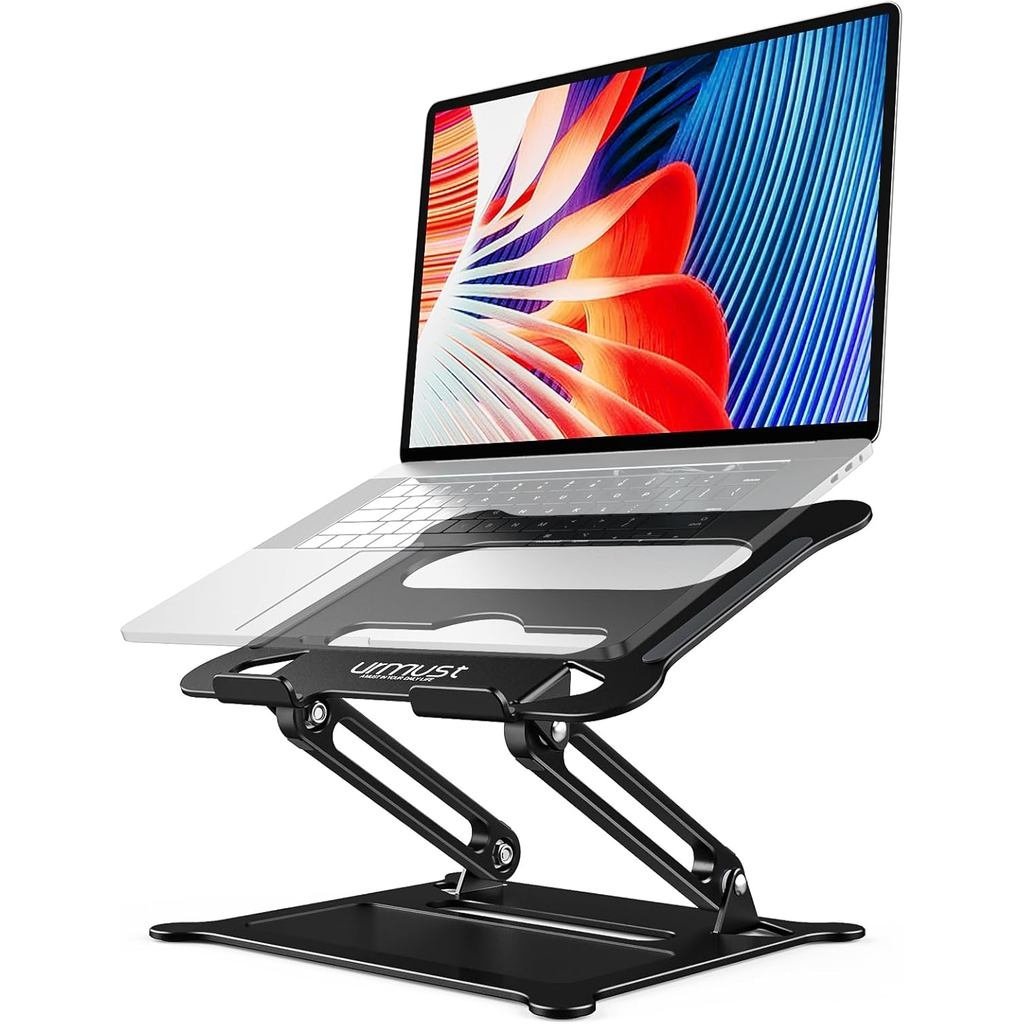 Suporte para Laptop em Alumínio Urmust, Suporte Portátil para Laptop, Suporte Ajustável para Laptop de Mesa Dobrável, Su