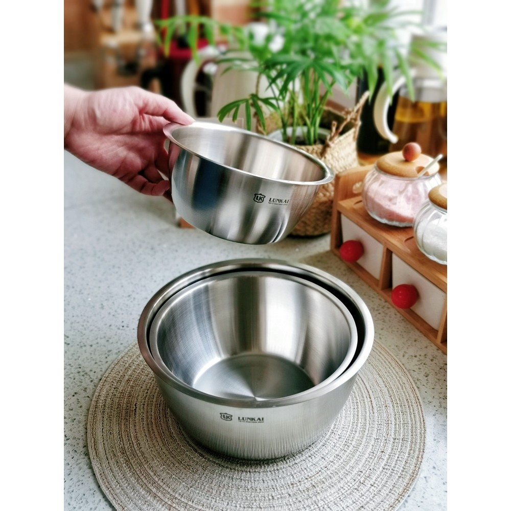 Exportado para a alemanha conjunto de bacia pequena de aço inoxidável 18/10 engrossado 304 cozinha doméstica tigela de s