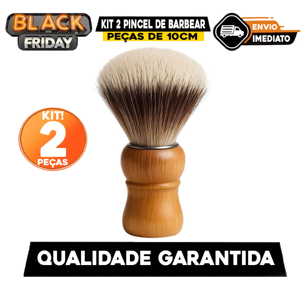 Pincel de Barbear 10cm – Ideal para Preparar a Pele e Aplicar o Creme de Barbear