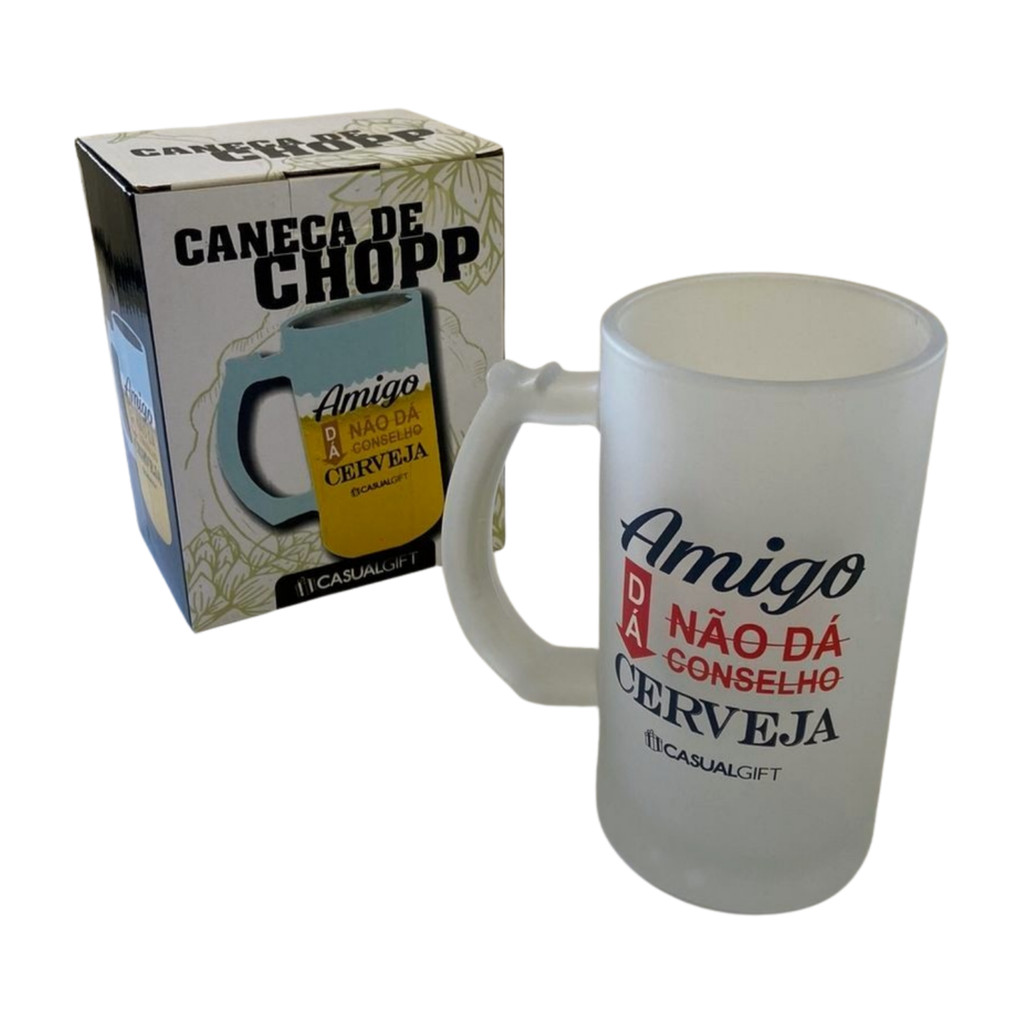 Caneca Chopp Fosca Amigo Dá Cerveja 480ml