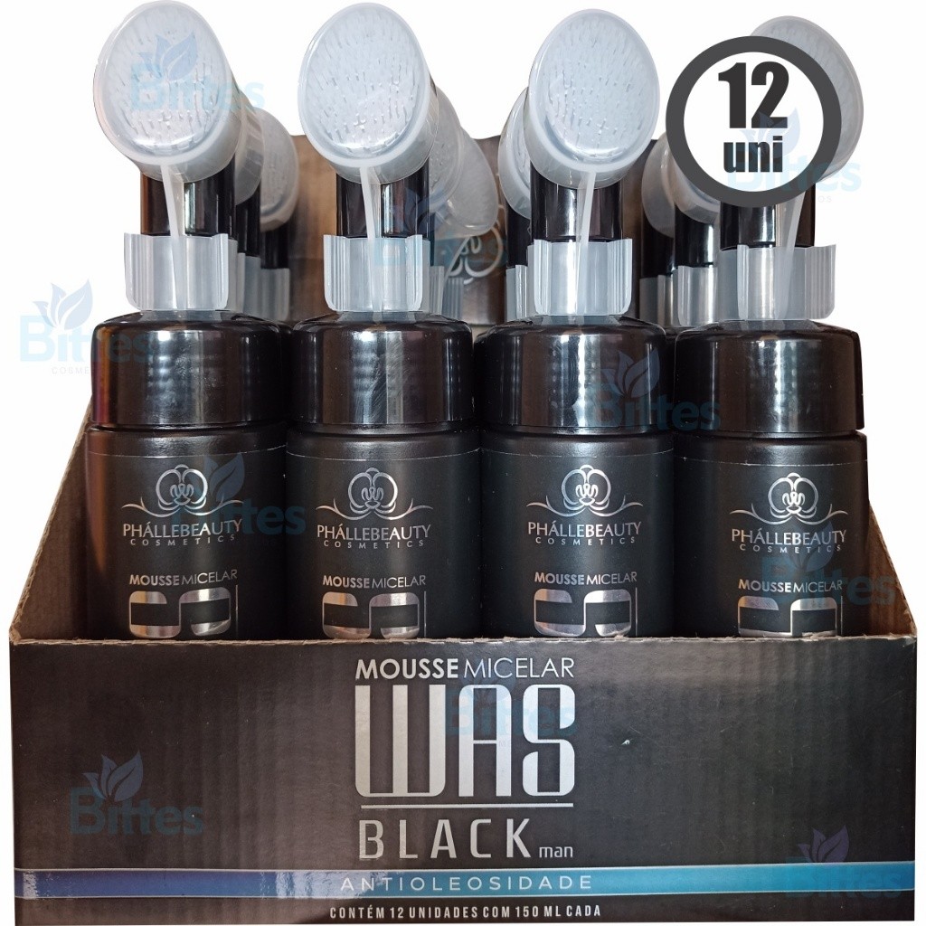 MOUSSE MICELAR BLACK WAS PHÁLLEBEAUTY ANTIOLEOSIDADE BOX 12