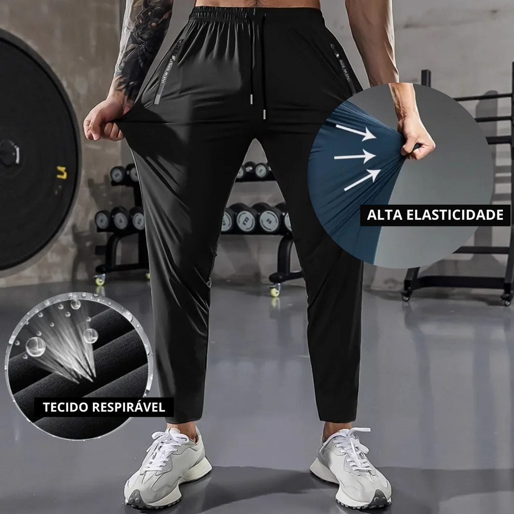 Calça Masculina Poliamida Jogger Esportiva Academia Slim Treino Dry Fit