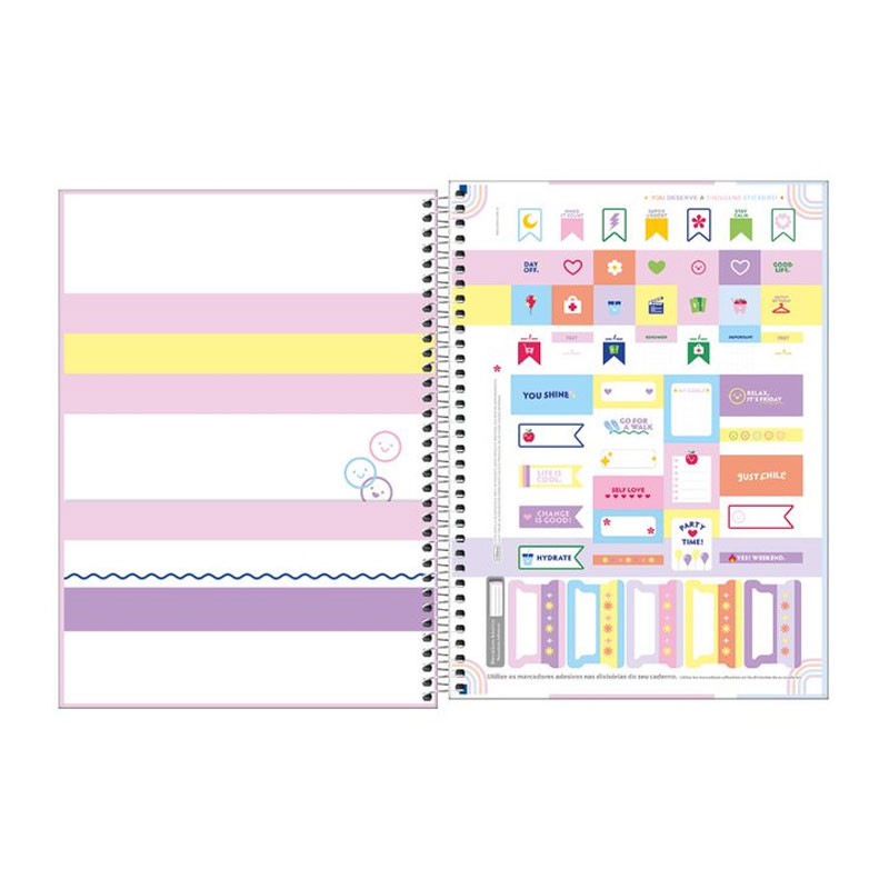Caderno espiral capa dura universitário 10x1 160 folhas Happy Tilibra · foto 2