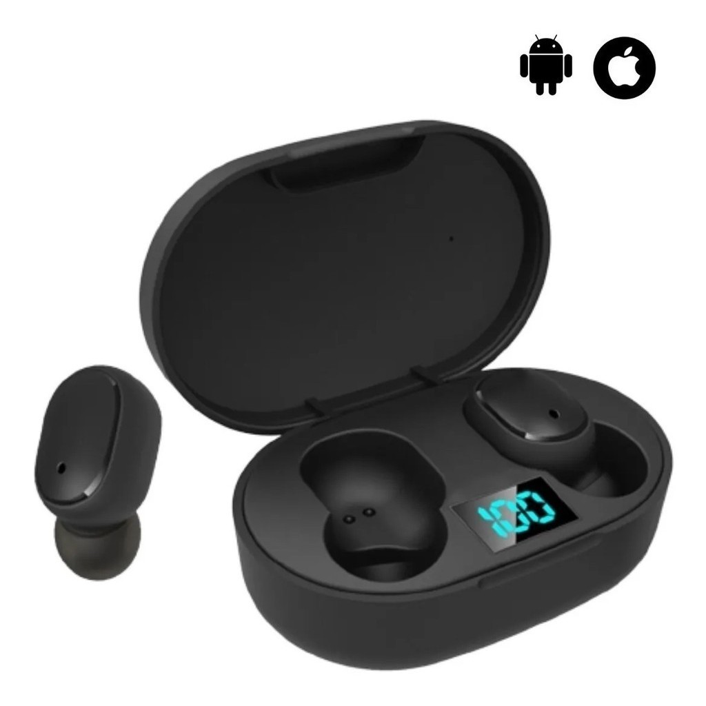 Fone De Ouvido Sem Fio E6s Bluetooth 5.0 Tws Com Tela LED Digital