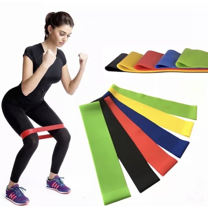 kit 5 Faixas Elástica de Resistência para yoga Pilates Treino Academia- Entrega Rapido