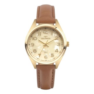 Relogio Technos Feminino Dourado De Couro Numeros 2036msa/0x em Oferta na Shopee
