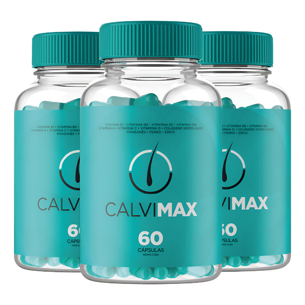 Calvimax - Mais Vendido No Brasil P/ Calvície - 3 Potes Sem Sabor