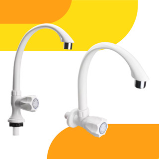 Torneira 1 ou 2 unidades Cozinha Bancada e Parede Bica Móvel Abs Branco em Oferta na Shopee