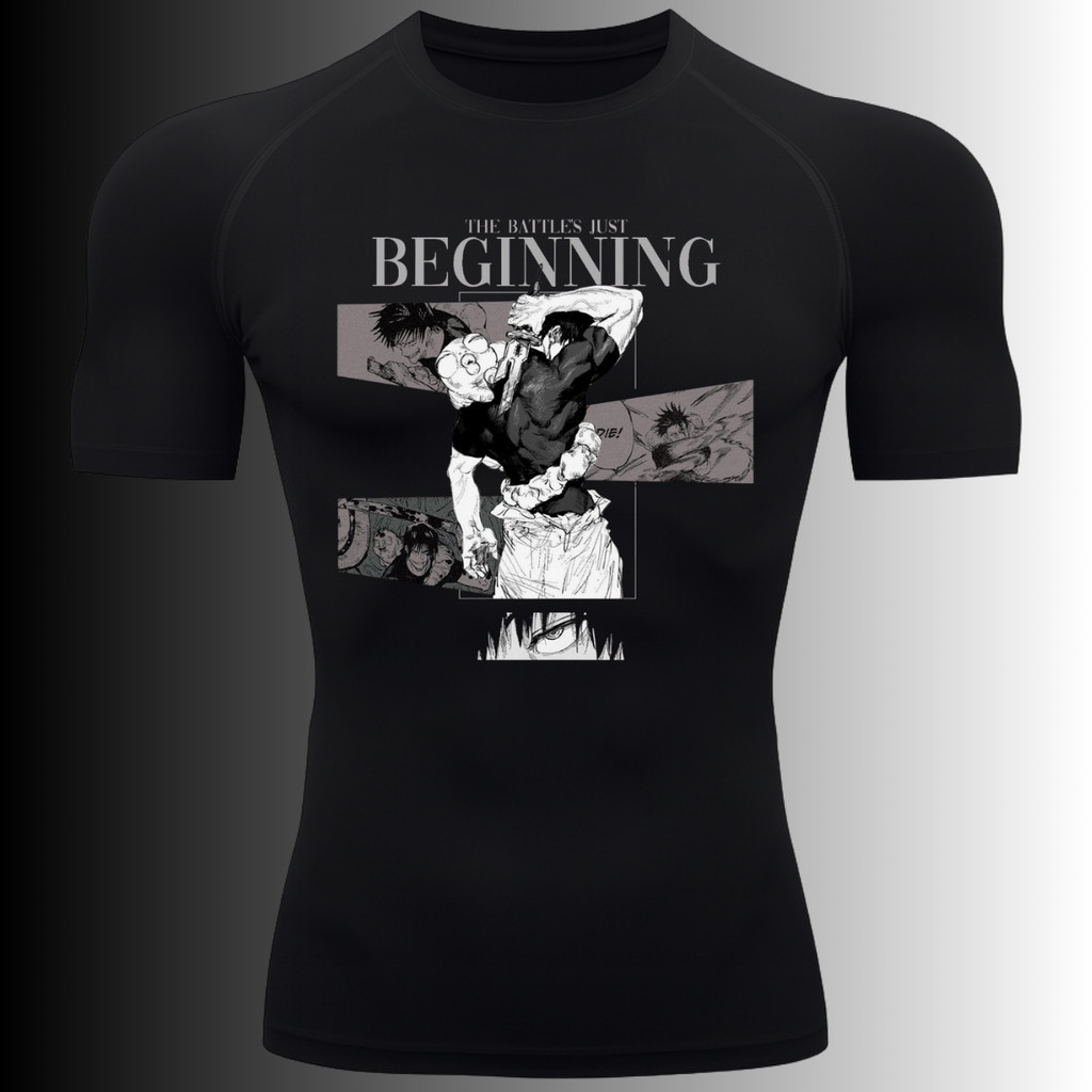 Camiseta Compressão Manga Curta Proteção UV +50 Anime Jujutsu Kaisen Toji Dark Beginning Rash Guard em Oferta na Shopee