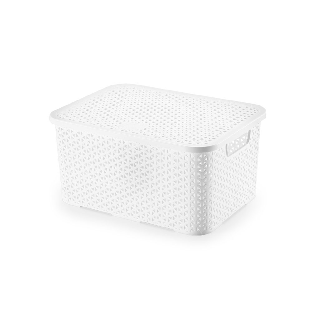 Caixa Organizadora com Tampa 8,5l Mosaico Branco - Arthi