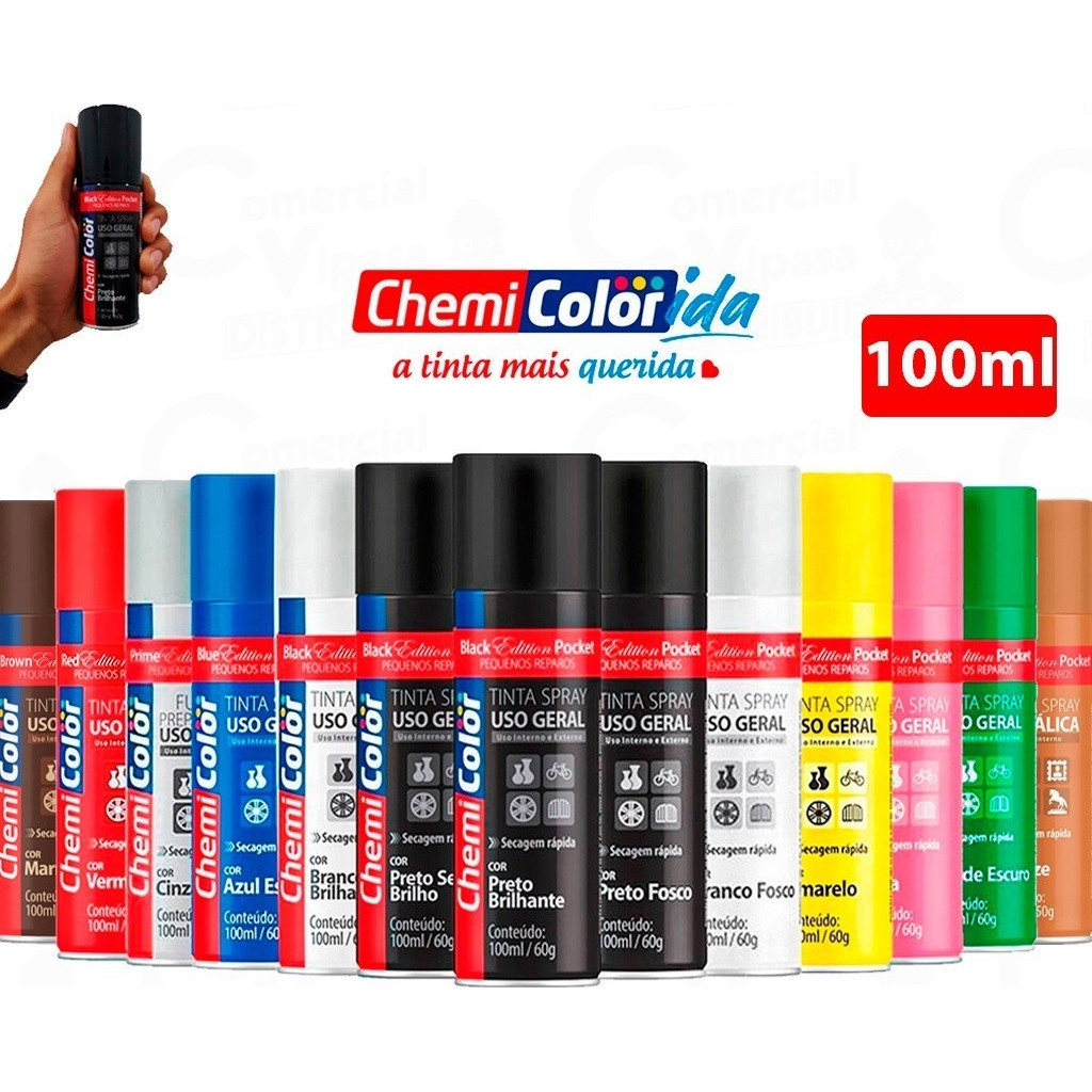 Tinta Spray Chemicolor Pocket 100ml em Oferta na Shopee