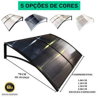 Toldo Policarbonato 100 a 200x70cm  Alta Resistência, Proteção UV area externa portas e janelas em Oferta na Shopee