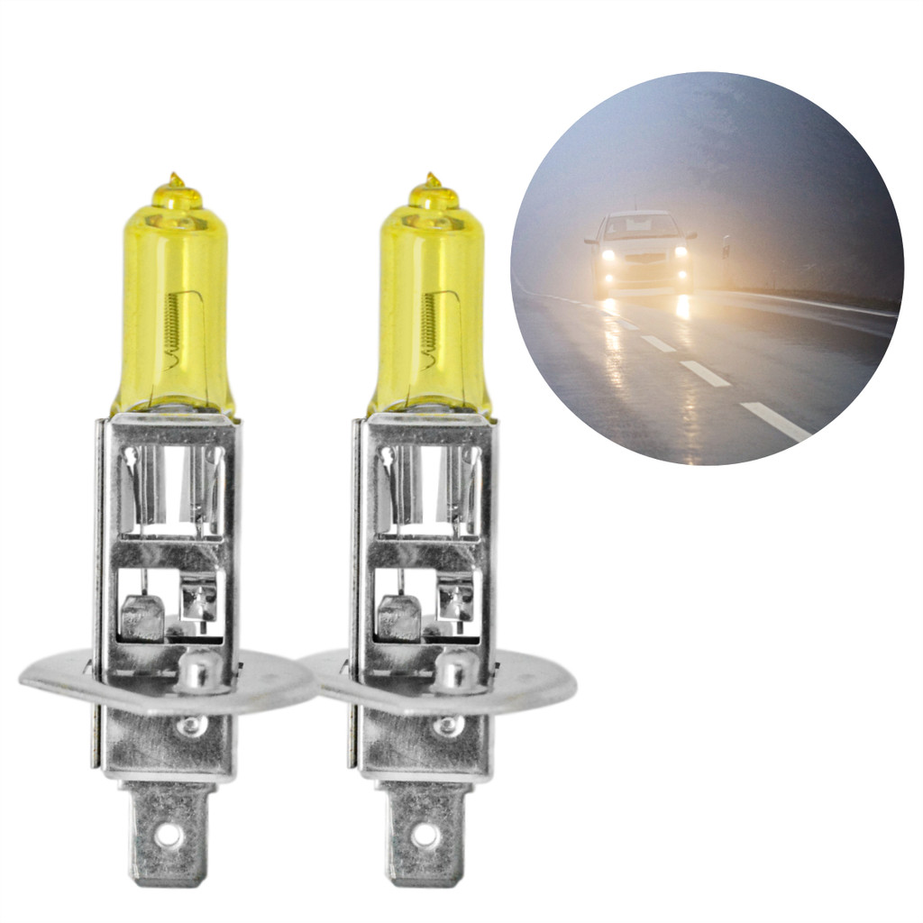 Par Lâmpada H1 Halógena Amarela Farol Baixo Alto Milha Base/soquete:P14.5s