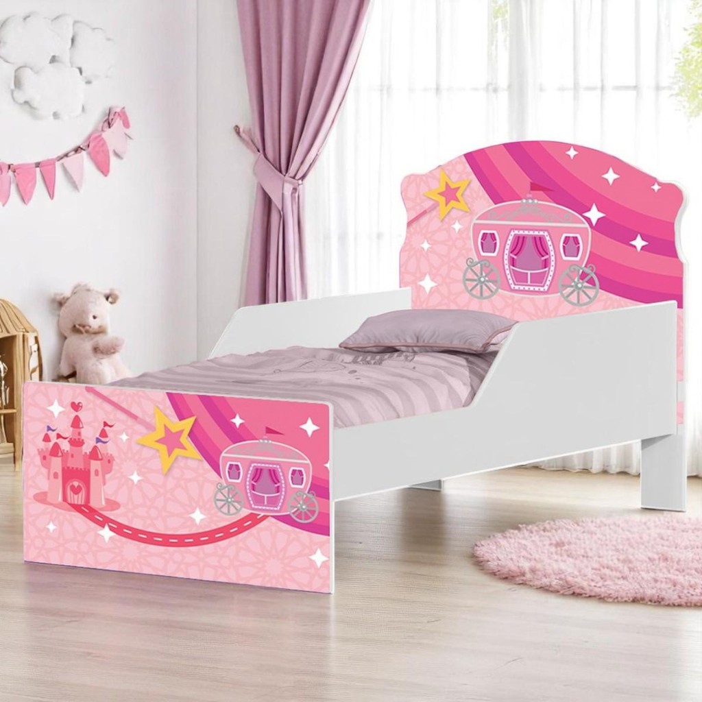 Cama Infantil Tick Carruagem e Castelo Com Colchão
